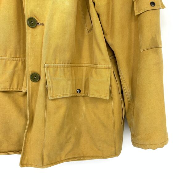 VTG Woods Rough Rider Clothing Hunting Chore Coat Mens Sz L Tan Wool Lined *FLAW - Picture 6 of 8